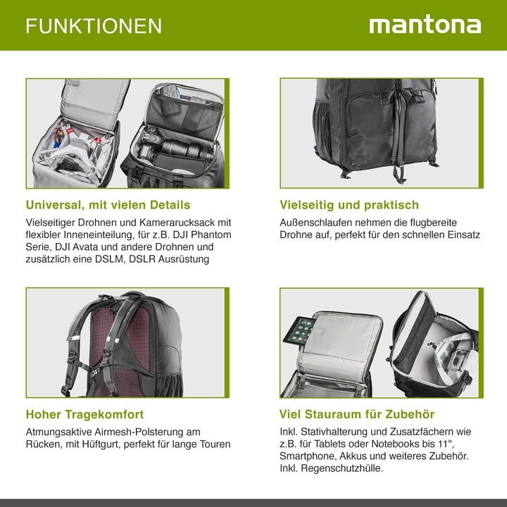 Mantona universal Drohnenrucksack schwarz
