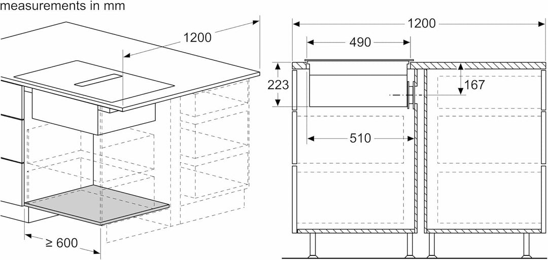 Bosch PVS811B16E Serie 4, Einbau-Induktionskochfeld mit integriertem Belüftungssystem 80 cm Aufputzm