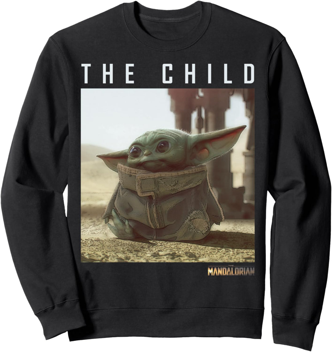 Star Wars The Mandalorian The Child Sitting Portrait Logo Sweatshirt