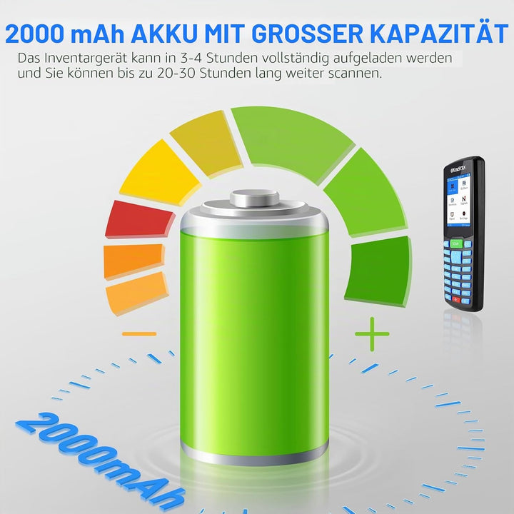 Kabelloser Barcode-Scanner, tragbarer Inventar-Scanner 1D&amp;2D&amp;PDF417, Hand-Barcode-Scanner für Sammle