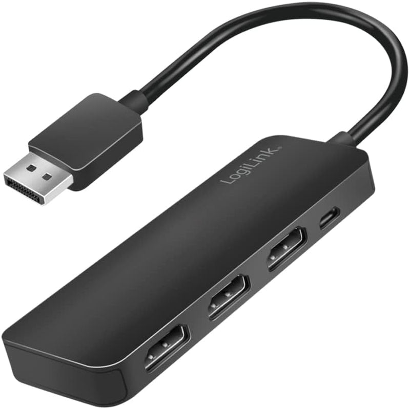 LogiLink 4K DisplayPort zu HDMI Splitter, 1x DP zu 3x HDMI, DisplayPort Signal auf 3 HDMI Geräte gle