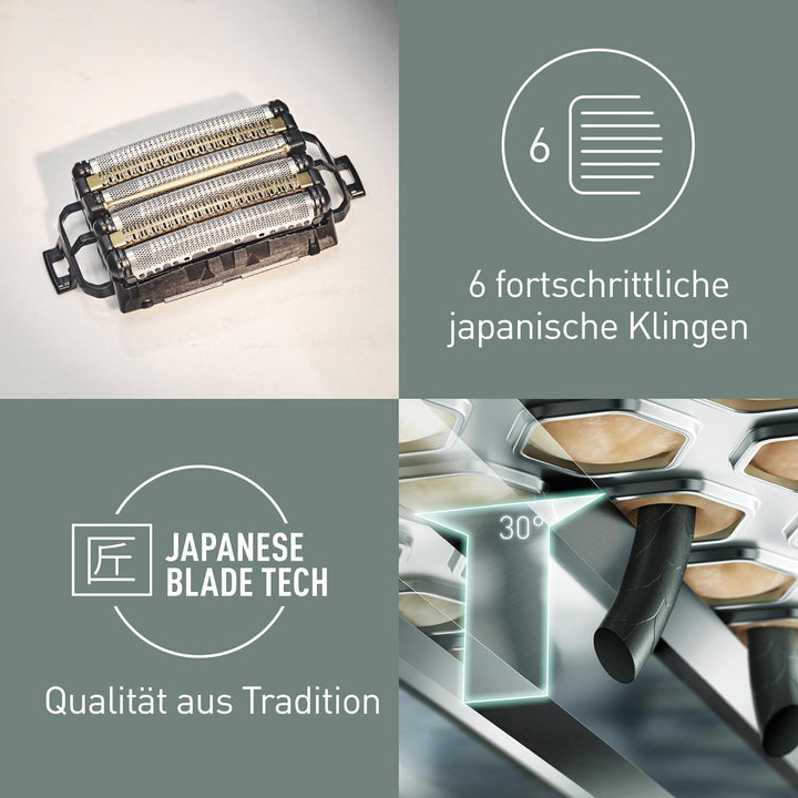 Panasonic WES9600Y1361 Ersatzklingen für Elektrorasierer ES-LS9A & ES-LS6A, Kombipack, 6-Klingen-Sys