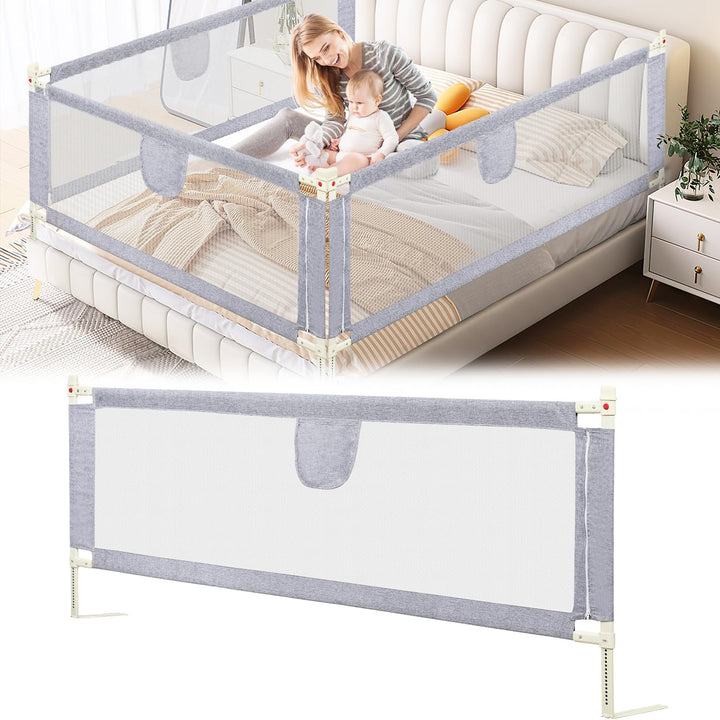 Ikodm Bettgitter Rausfallschutz 180cm Bettschutzgitter Kinderbettgitter, Kinderbettschutzgitter für