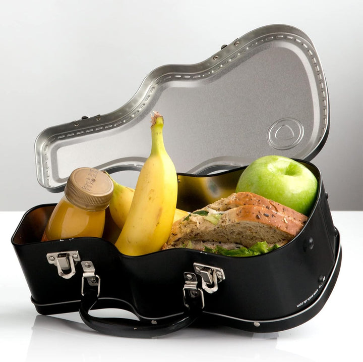 Suck UK Guitar Lunch Box, Brotdose Im Gitarrenkoffer-Design Gitarre, Blechdose Aufbewahrungsbox Paus
