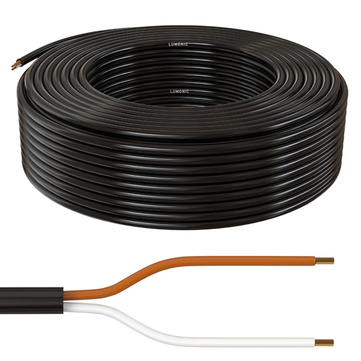 Lumonic 50m FLRYY Fahrzeugleitung 2x0,35mm² schwarz | 2-adrig | Anhängerkabel | mehradriges KFZ-Kabe