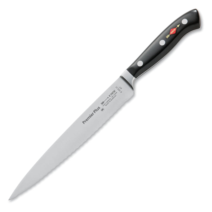 F. DICK Premier Plus Tranchiermesser mit Wellenschliff (Klingenlänge 21 cm, Kochmesser, Universalmes