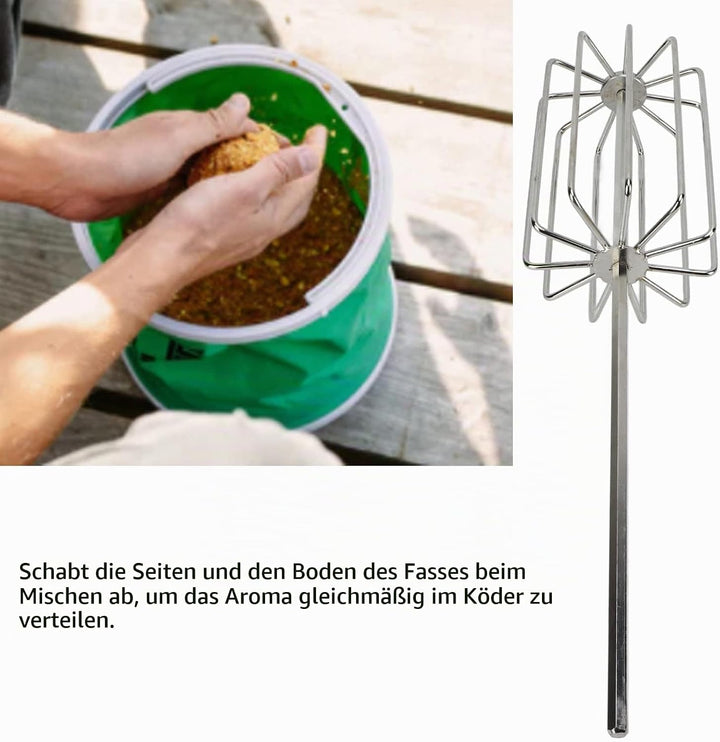 EVTSCAN Universal-Schneebesen aus Edelstahl zum Angeln und Mischen von Grundfutter, kompatibel mit d