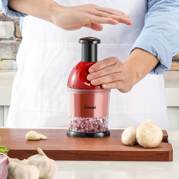 Manuelle Zerkleinerer, Knoblauch Zwiebelschneider Slap Chopper für Küche, Leicht Zu Reinigender Gemü