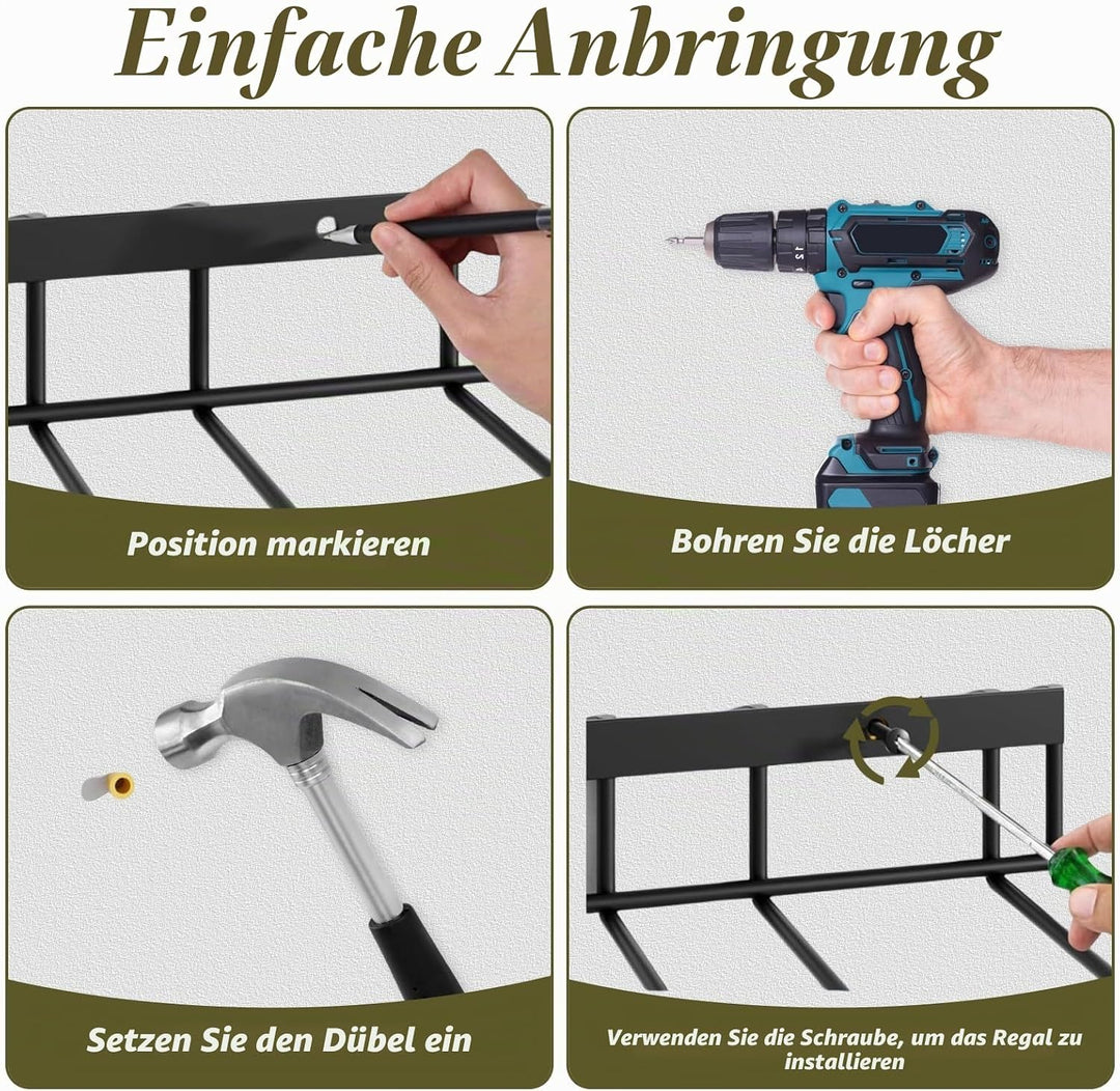 2 Stück Metall Schuhregal Wand, 41.5x26x5 cm Stiefel Aufbewahrung Wand mit Schrauben Stiefelhalter W