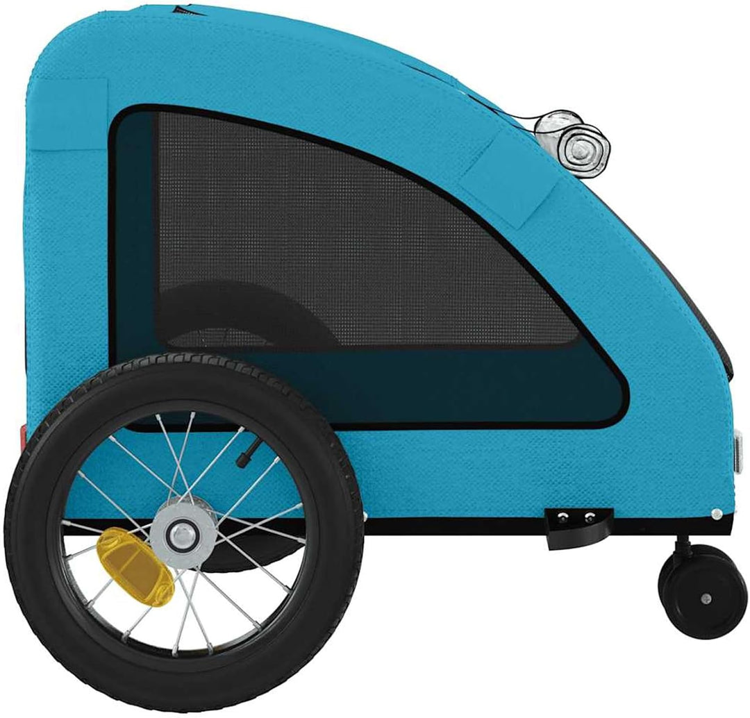 Hunde Fahrradanhänger Orange Grau | Robustes Oxford-Gewebe, stabiler Eisenrahmen Blau, Blau