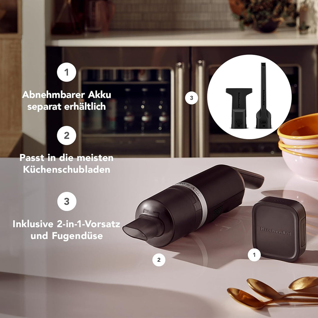 KitchenAid Handstaubsauger kabellos - Go Cordless - Saugdüse und 2-in-1 Zubehör - Leicht - 20 Minute