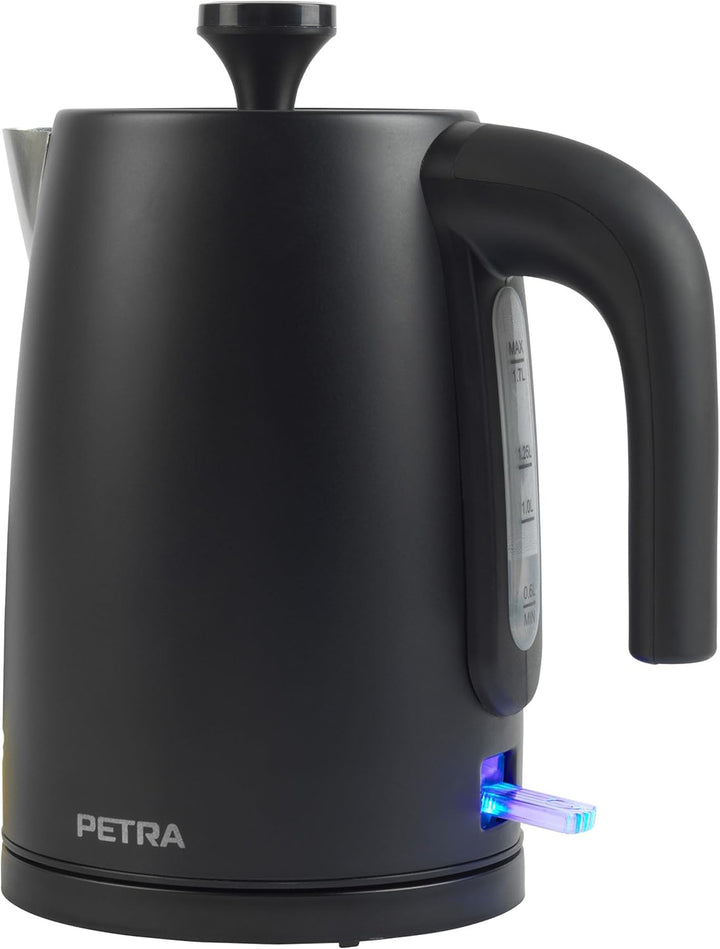 Petra PT5632MBLKVDE Elektrische Wasserkocher - BPA-Frei, schnelles Kochen, Fenster mit Wasserstandsa