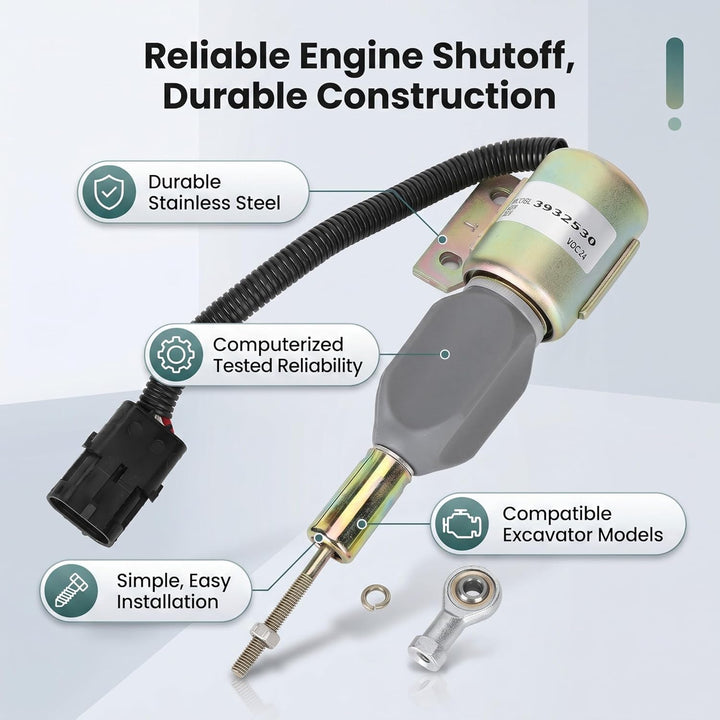 24-V-Motorabsperrmagnetventil Kraftstoffstopp-Flameout-Magnetventil 3932530 SA - 475624 Passend für