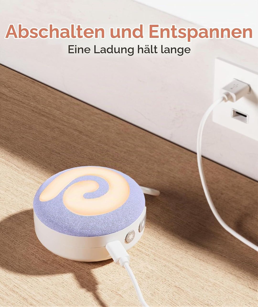 Dreamegg D11 Violet White Noise Machine Baby, Einschlafhilfe Baby Weisses Rauschen Violett, Violett