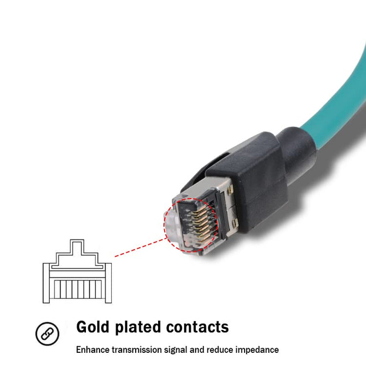 Eonvic M12 X-Code Ethernet TAIYO High-Flex Cognex Kamera Netzwerkkabel Black 5M, Black 5M