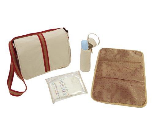 roba Wickeltasche, Tasche inkl. Wickelplatte, Windelbeutel & Flaschenschutz, Canvas beige