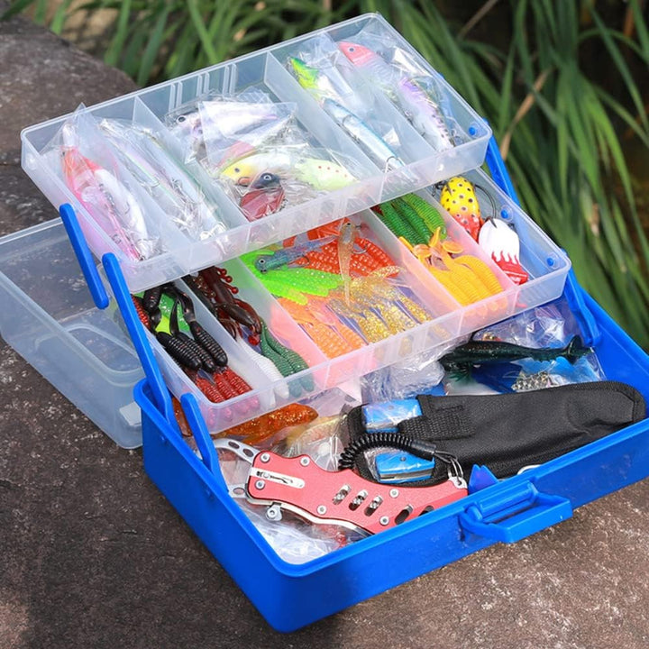 Angelkoffer, Mehrschichtige Angelbox, Aufbewahrungsbox für Angelzubehör, Aufbewarhungsbox für Angel