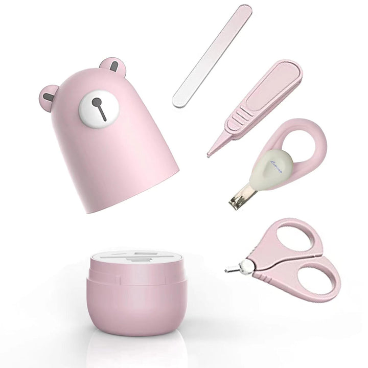 Baby Nagel Set, Baby Maniküre Set und Pediküre Set mit niedlichem Etui. Baby Nagelknipser und Bürste