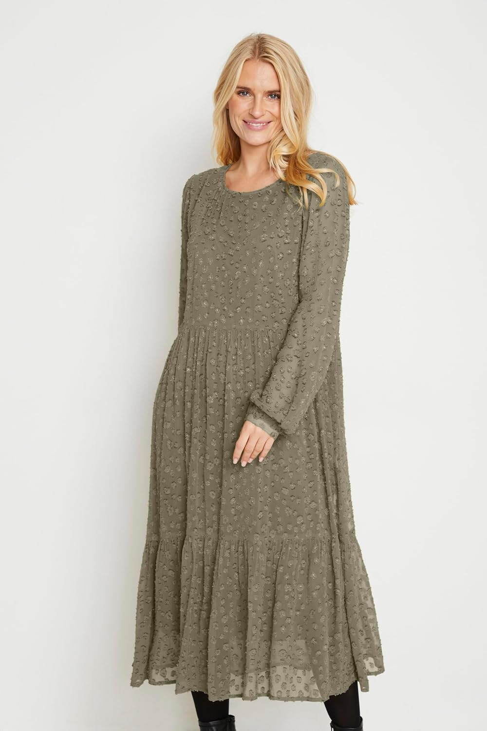 KAFFE Damen Women's Dress Long Sleeve Below The Knee Lässiges Kleid 40 Mermaid, 40 Mermaid