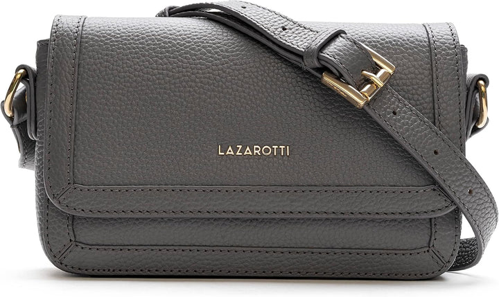 Lazarotti Bologna Leder Umhängetasche Damen | verstellbarer Schulterriemen | mittelgrosse Crossbody