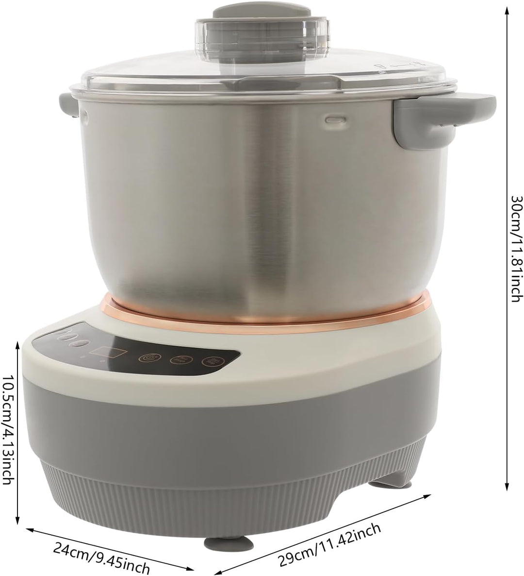 Teigmaschine 7L Teigknetmaschine Vollautomatische Knetmaschine Edelstahl Spiralkneter Teigmischermas