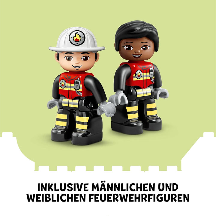 LEGO 10970 DUPLO Feuerwehrwache mit Hubschrauber, Feuerwehr-Spielzeug für Kleinkinder ab 2 Jahre mit
