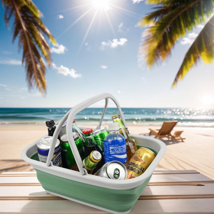 SAMMART 9,2 l zusammenklappbarer Kunststoffeimer – Faltbare runde Wanne – tragbarer Wassereimer zum