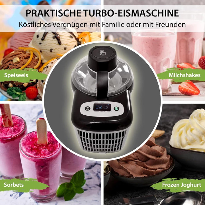 Syntrox Eismaschine Jalis Frozen Yogurt & Milchshake, Softeis selber machen, Kalte Köstlichkeiten zu