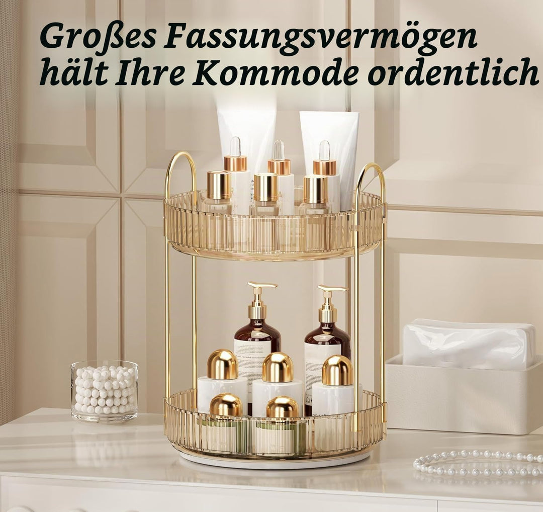 Make Up Organizer, 360° Drehbar Grosse Kapazität Kosmetik Organizer, Multifunktionaler Kosmetik Aufb