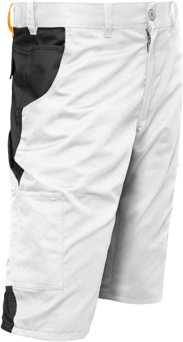 strongAnt Shorts Stretch Berlin Pro Herren Sommer Arbeitshose kurz Cargo Outdoor Grau-Shwarz-Weiss 6