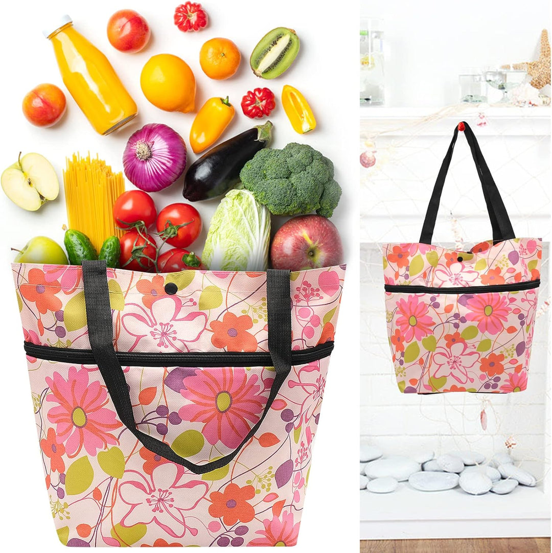 Faltbare Trolley-Taschen, Einkaufstrolley Einkaufstasche mit Rollen,2 in 1 Klappbarer Einkaufswagen