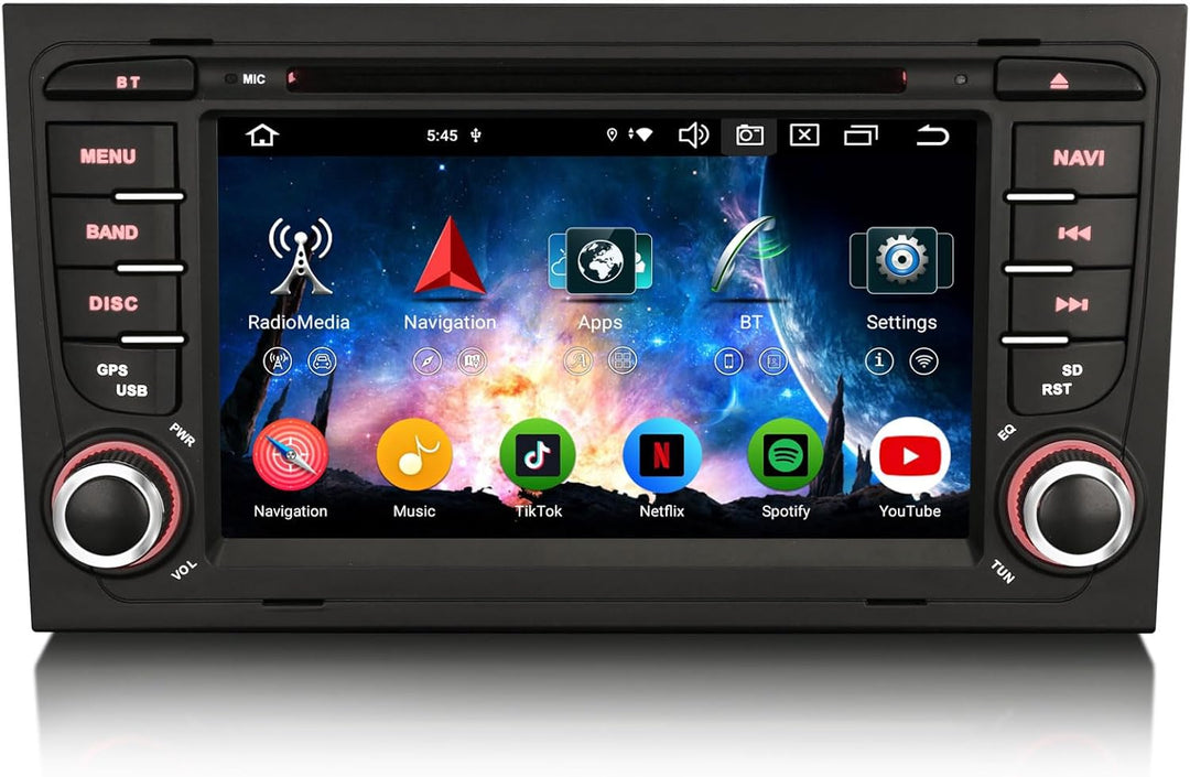 Erisin 7 Zoll 8-Kern 4GB+64GB Android 12 Autoradio Bluetooth mit GPS Navigation Für Audi A4 S4 RS4 R