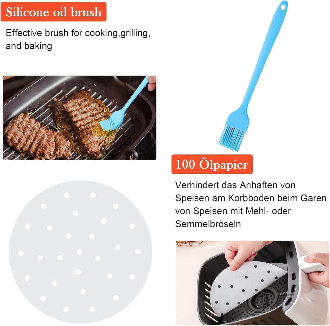 Heissluftfritteuse Zubehörset 15-teilig – XL Backblech für Universal Heissluftfritteuse, Durchmesser