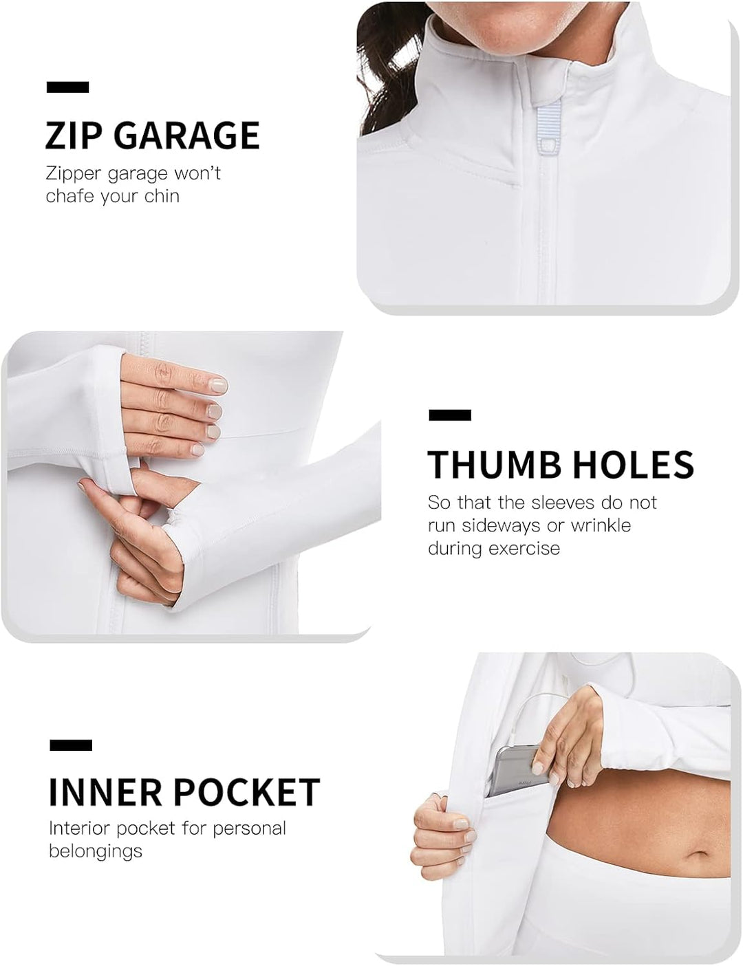 VUTRU Damen Laufjacke Hoher Kragen Leicht Sportjacke Langarm Yoga Shirt Fitness Jacke Atmungsaktive