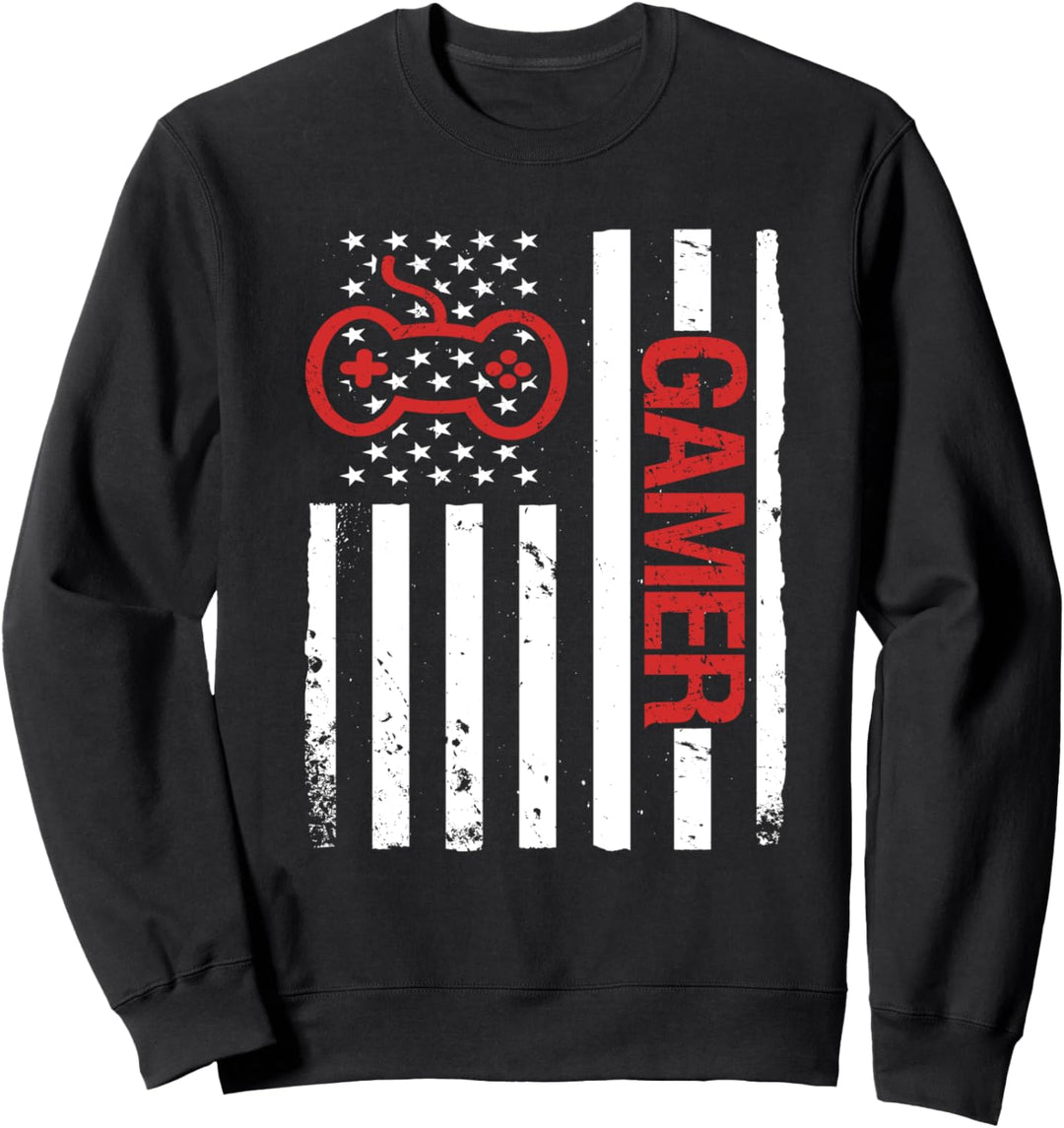 Gamer USA Flagge Gaming Sweatshirt