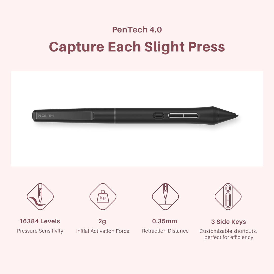 HUION Kamvas 13 Gen 3 Grafiktablett mit Display, Volllaminiertes Zeichentablett mit Anti-Sparkle Can