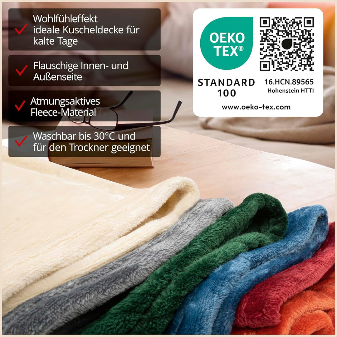Walser Kuscheldecke flauschig, Decke mit Ärmeln Auszeichnung Sehr Gut*, Flauschige Couchdecke XL, wa