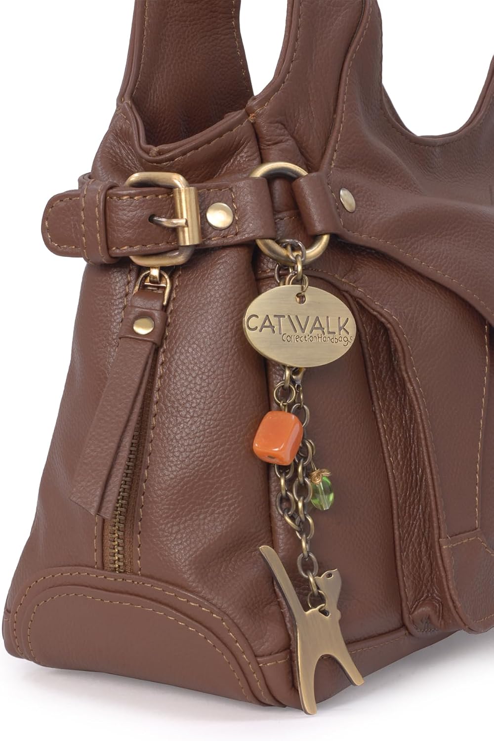 Catwalk Collection Handbags - Leder - Umhängetasche/Schultertasche - ROXANNA Braun, Braun