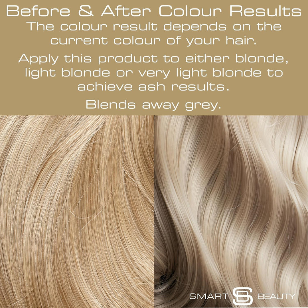 Aschblondes Haarfärbemittel mit Plex Haarpflege Conditioner, permanente Haarfarbe mit einer kühlen b
