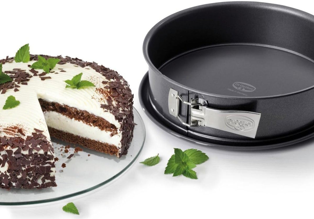 Dr. Oetker 2607 Oetker Springform Ø 28 cm, auslaufsichere Kuchenform, runde Backform aus Stahl mit k