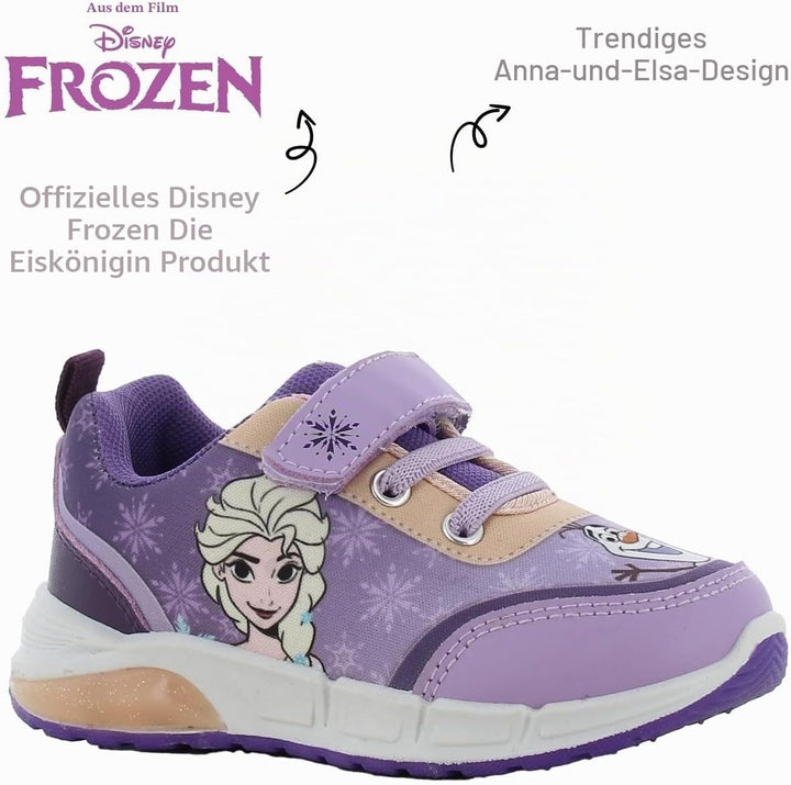 Leomil Frozen ELSA Schuhe Blinkschuhe Mädchen, Ideal for Schule und Freizeit 29 EU Lila 845, 29 EU L