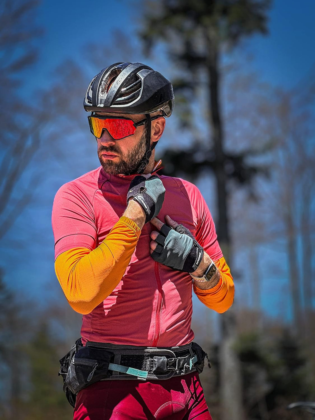 Lo.gas Radtrikot Herren Kurzarm, Rennrad Trikot Durchgehender Reissverschluss mit 3 Taschen S Kurzar