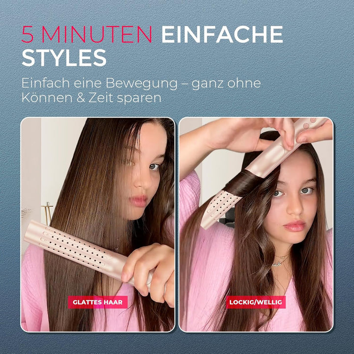 TYMO Airflow Glätteisen Locken und Glätten - Ionen Haarglätter und Lockenstab 2 in 1 für Schnell Glä