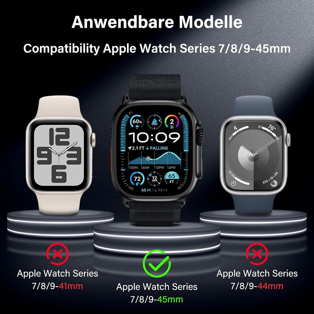 UniqueMe für 2 Stück Apple Watch Ultra 2/1 49mm Full Screen 7H Displayschutz - [Sicherer Halt] Langl