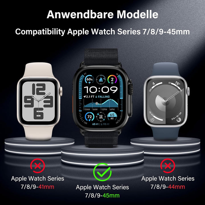 UniqueMe für 2 Stück Apple Watch Ultra 2/1 49mm Full Screen 7H Displayschutz - [Sicherer Halt] Langl