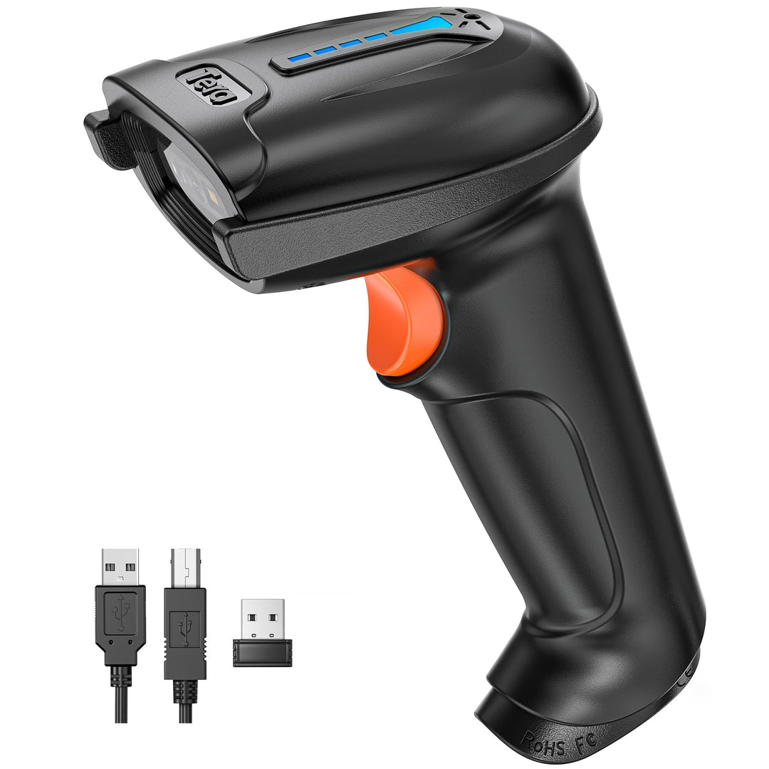 Tera Barcode Scanner 1D 2D QR Wireless Kabellos 2,4 GHz + Wired USB 2,0 Kabelgebunden Handscanner Ba