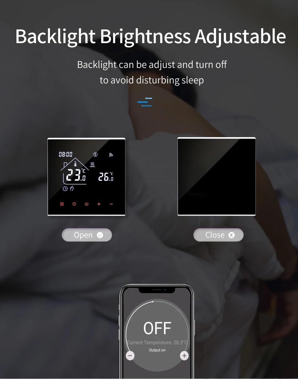 RKHK M4 Thermostat-Smart Wi-Fi Raumthermostat für Wasser, Fussbodenheizung, Digitale Heizungsthermos
