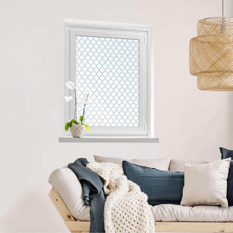 Fensterdeko I Sichtschutz Fenster-Sticker Selbsthaftend I Dekofolie für Bad, Küche, Kinderzimmer - W