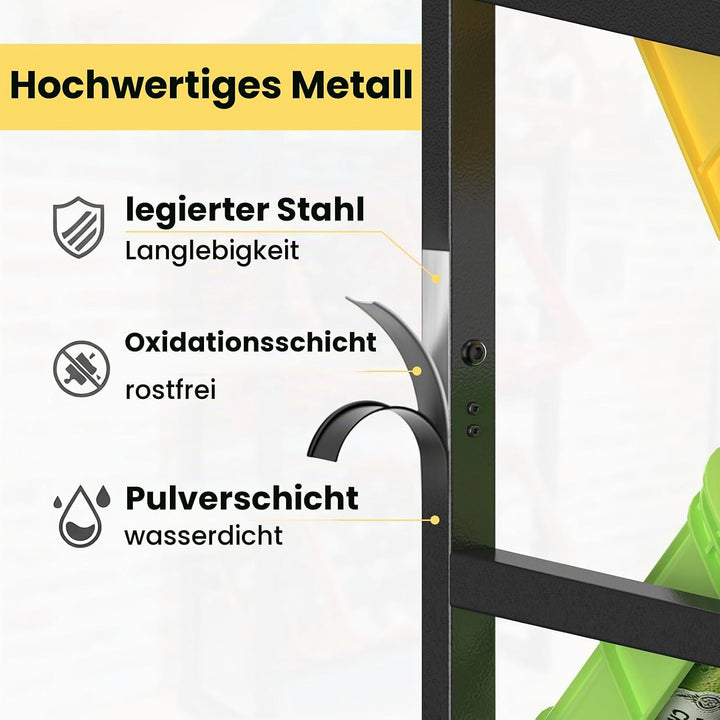 ViviDreamore 2-stufiges Getränkekistenregal, Schwerlast Metall Bierkistenregal für Bier, Wasser, 6 K