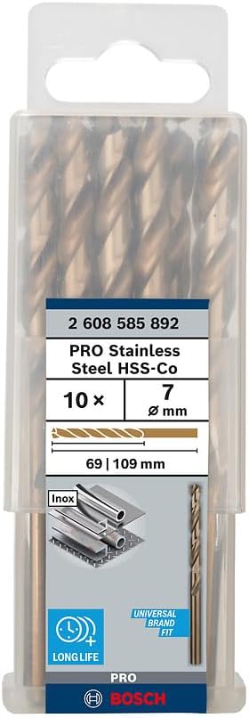 Bosch Professional Metallbohrer HSS-Cobalt (10 Stück, Ø 7 mm)